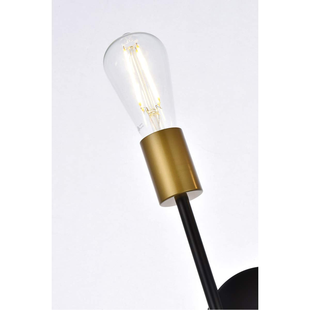 Living District Modern Home Decorative Armin 2 Lights Wall Sconce in Black with Brass