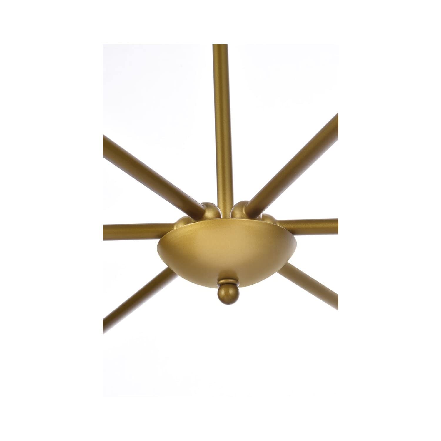 Living District 6-Light Metal Pendant, Mid-Century Style, Brass Finish, Model LD812D30BR, Alloy Steel