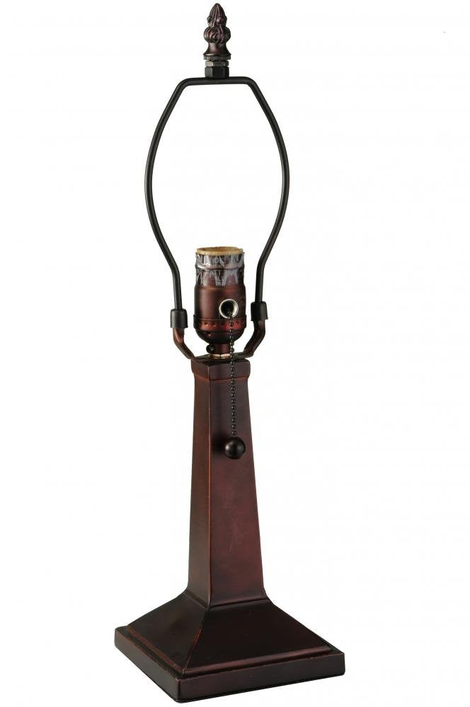 Meyda Tiffany 139859 Craftsman One Light Table Base from Mission Collection Dark Finish, 4.75 inches, Mahogany Bronze