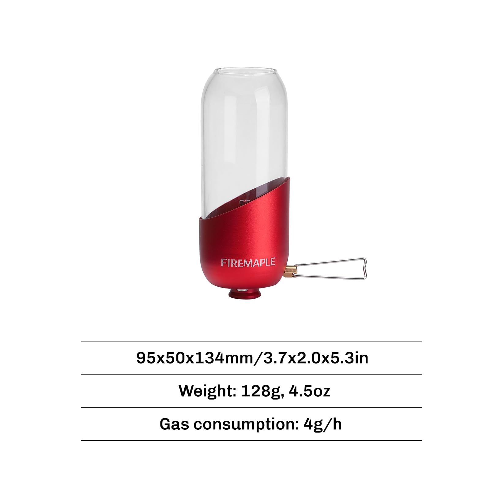 Fire-Maple Orange Camping Lantern | Propane/Isobutane | Metal | Red