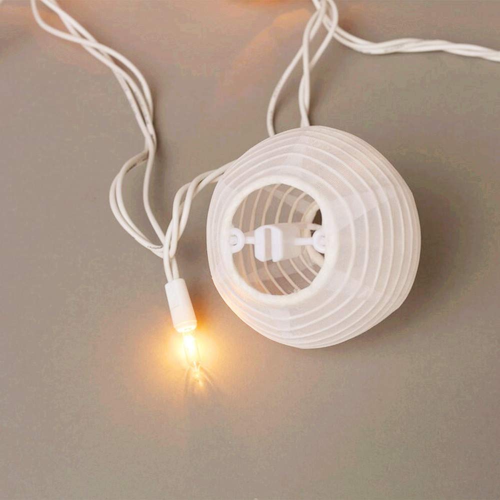 SUNSGNE Lantern String Lights, 10 Mini LED White Lanterns, Indoor/Outdoor Decorative Lights for Patio, Party, Wedding, Bedroom