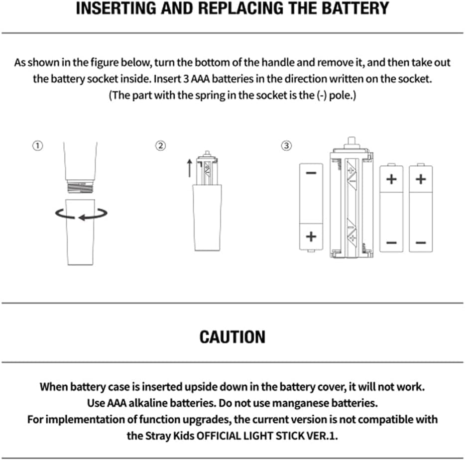 Bensmabay SK Lightstick V2.0,SKZ Cheering Lights for Concert Light Sticks/K-Pop Kids Lightstick with Keychain