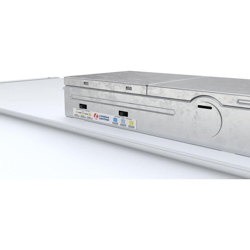 Lithonia Lighting 2X2 Led Troffer Light  Stack Switch Led Lay-In Ceiling Light Fixture  Adjustable Lumens  3500K/4000K/5000K Switchable Color Temperature  Includes Emergency Battery Backup  White