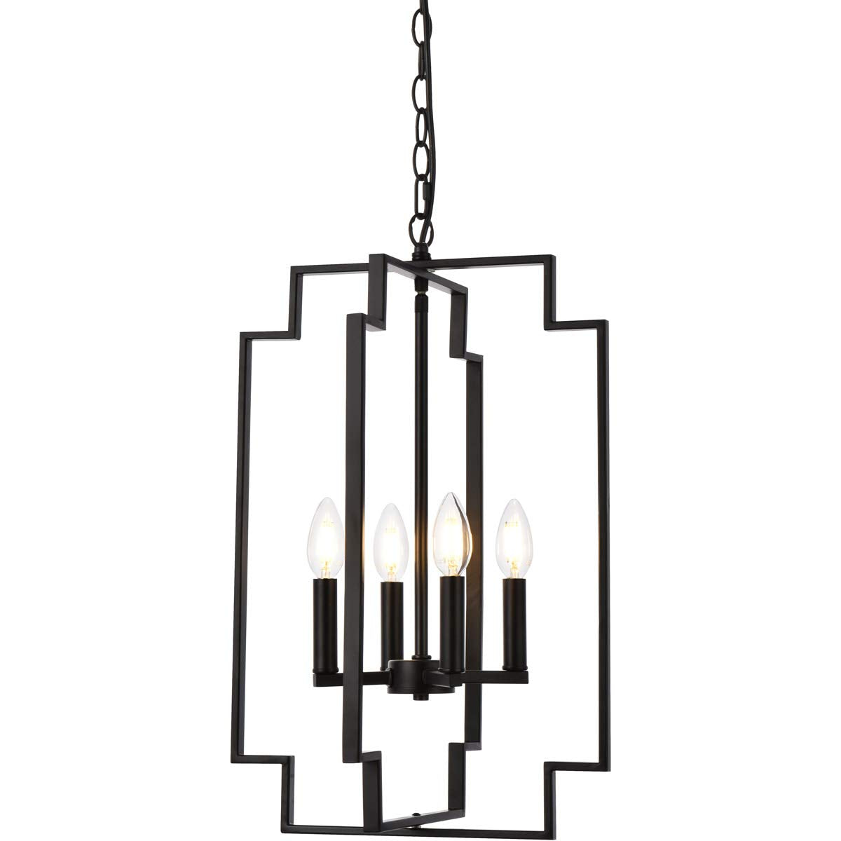 Living District Indoor Modern Home Decorative Bright Ceiling Rosenfeld 4 Lights Pendant in Black