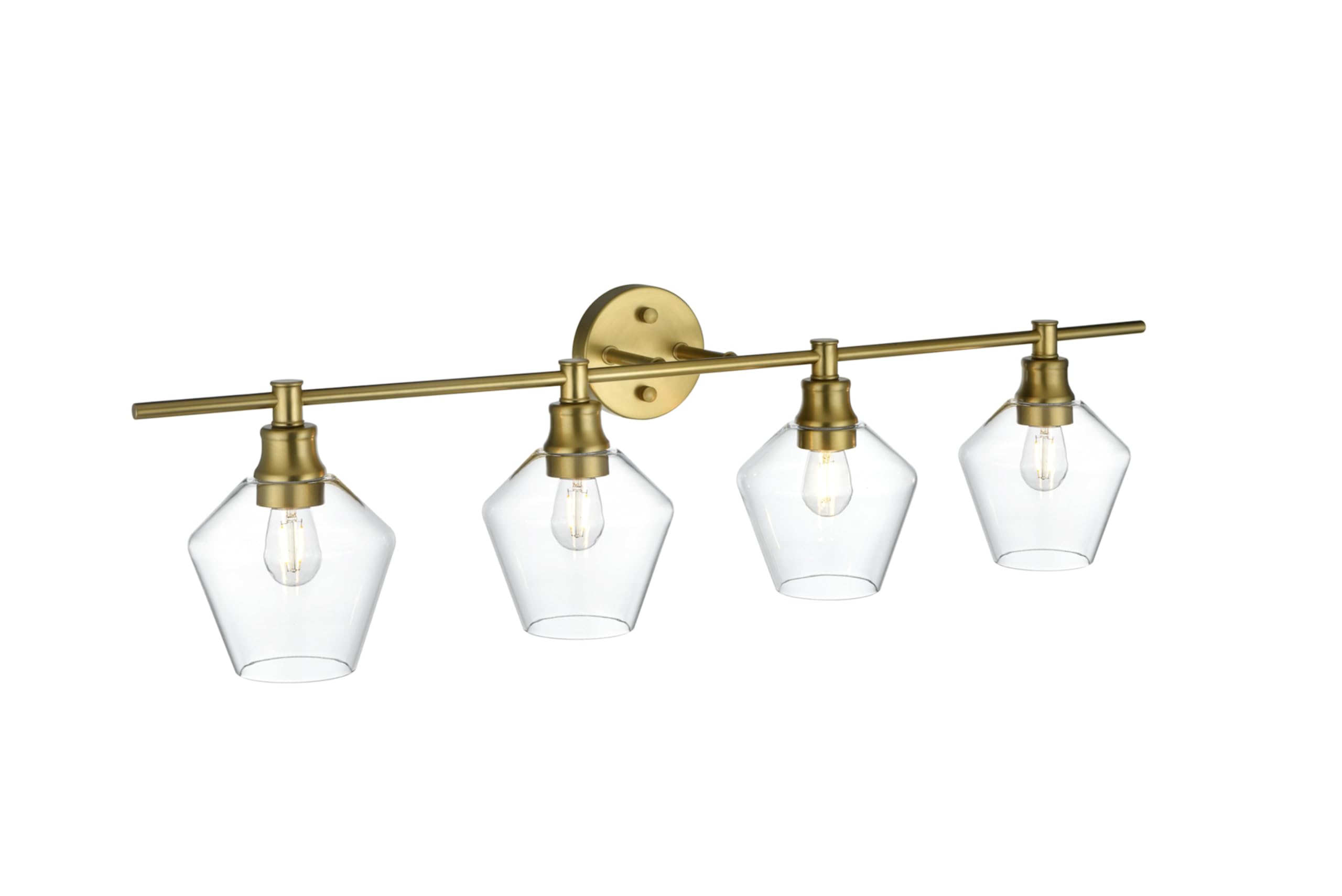 Living District Gene 4-Light Metal Wall Sconce in Chrome and Clear Glass