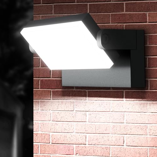 LEDMO 40W Outdoor Wall Lights - Waterproof 5000K Adjustable Black Aluminum Security Lighting, Model 1360