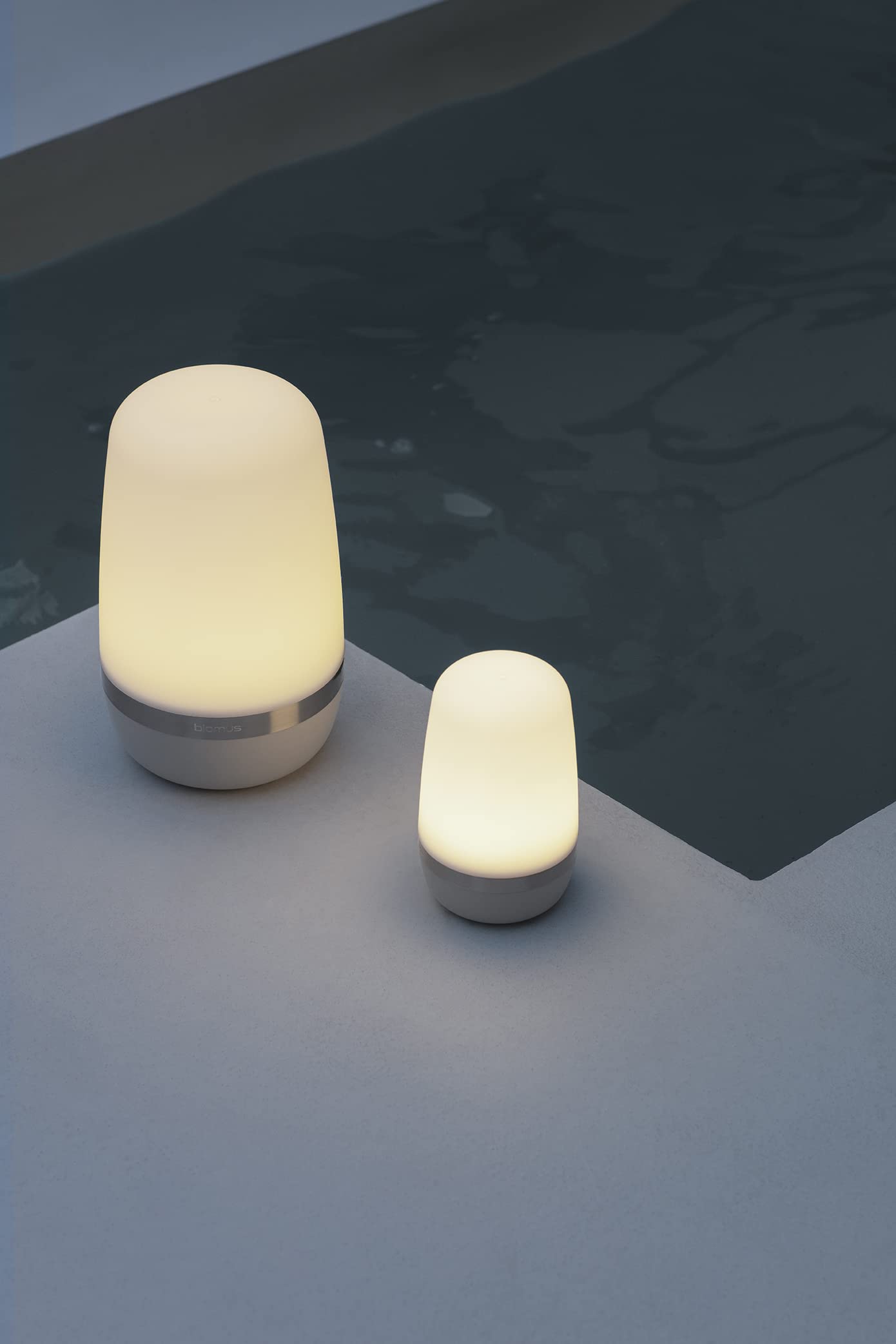 Blomus Spirit Outdoor LED Lamp - Rechargeable, Small, Moonbeam, White, Model 66062, Plastic