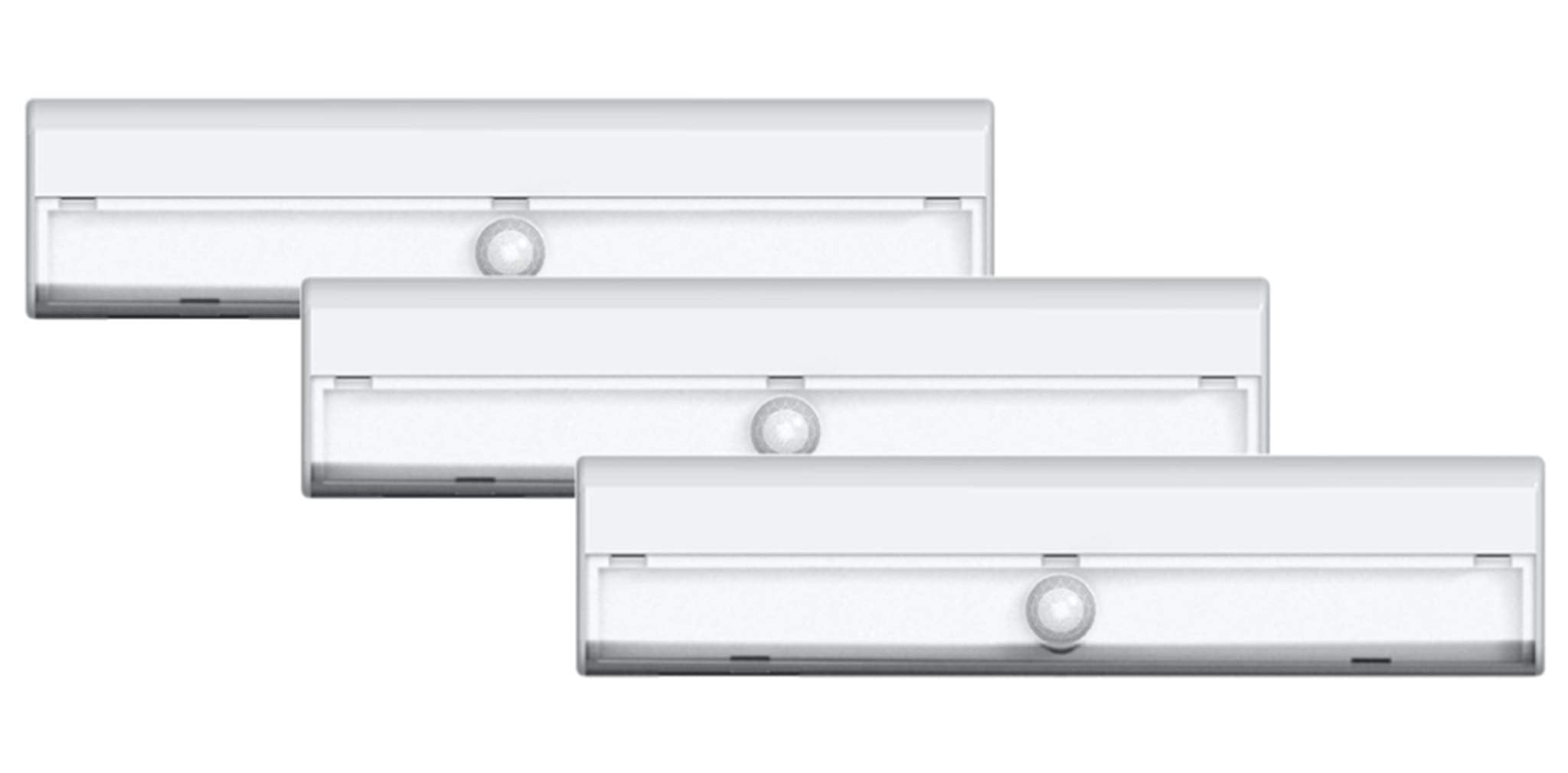 Brilliant Evolution Wireless LED Stair Lights - Motion Sensor, Battery Operated, 3 Pack, Warm White, Plastic, Model 8542001237