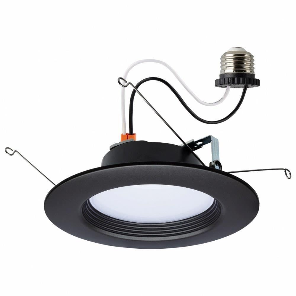 Satco S11837R1, 9 Watt; Dimmable LED Downlight Retrofit; 5.6 Inch; CCT Selectable Warm White to Natural Light; 120 Volts; Bronze