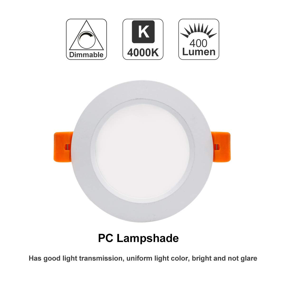 YGS-Tech 3 Inch Dimmable LED Recessed Lighting, 5W (40W Halogen Equivalent), CRI80, 4000K Natural White, Aluminum, 10 Pack