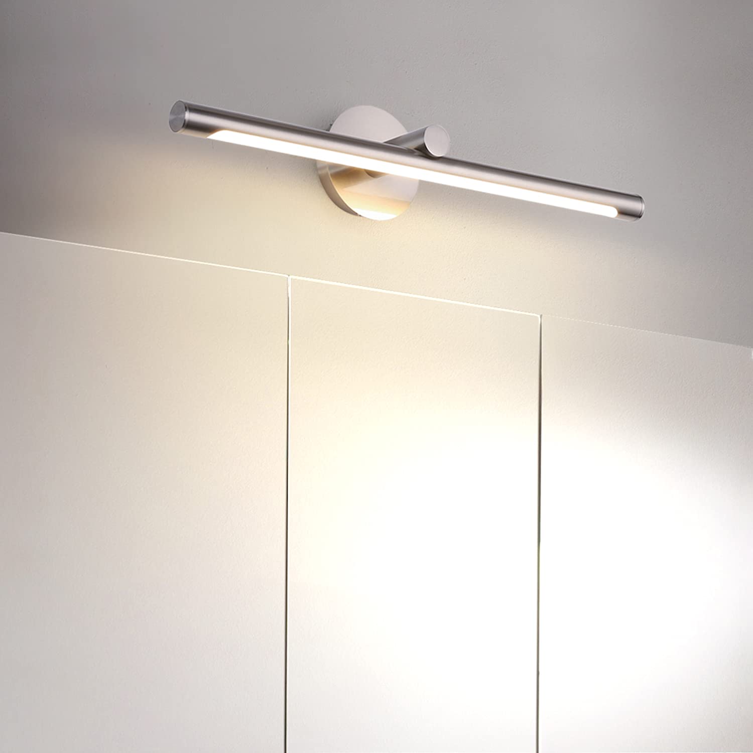 JUSHENG Picture Light, 12W Brushed Nickel Metal, 24.21in Inch, Hardwired, 3000K Warm White, Model 9050