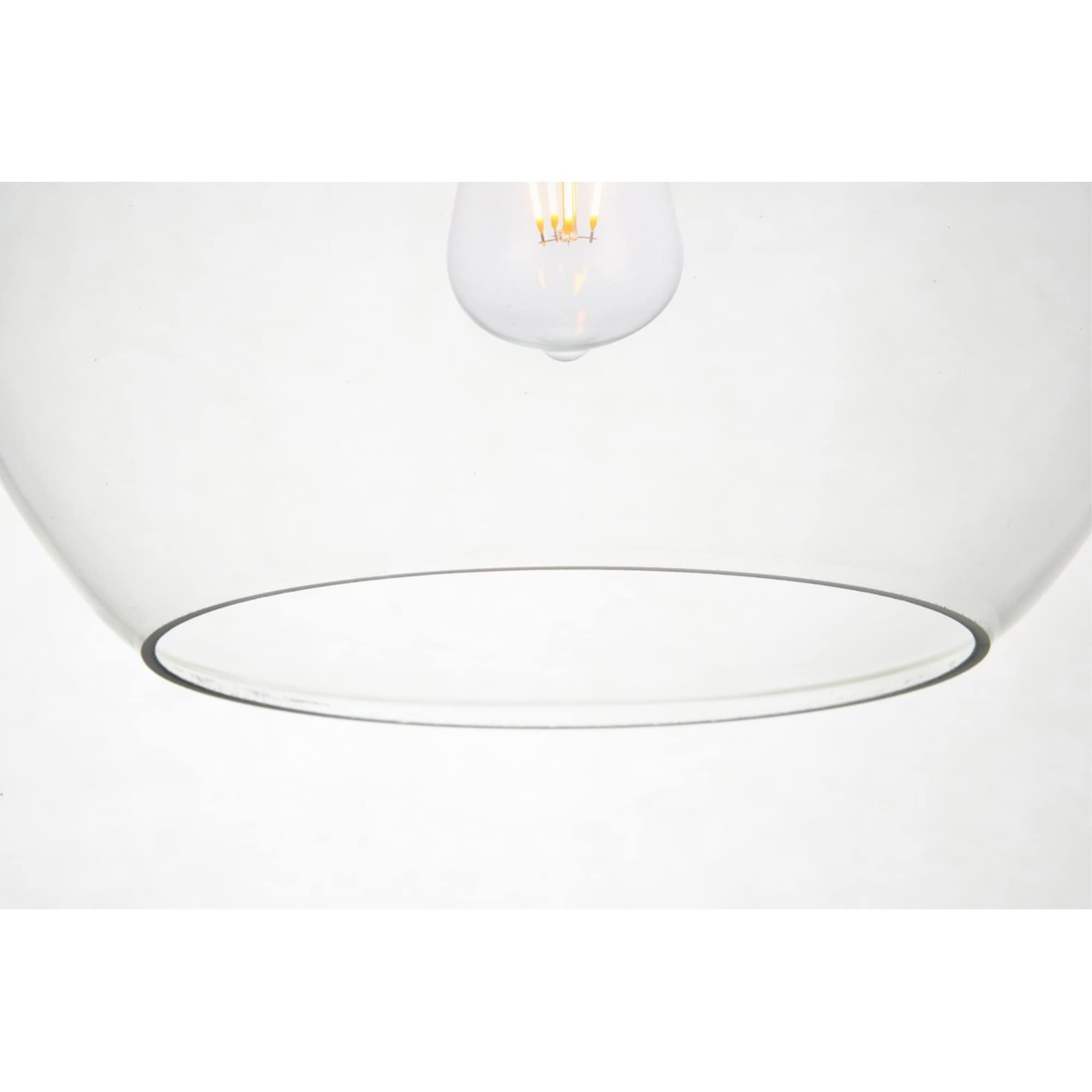 Living District Baxter 1-Light Mid-Century Metal Pendant in Black Finish