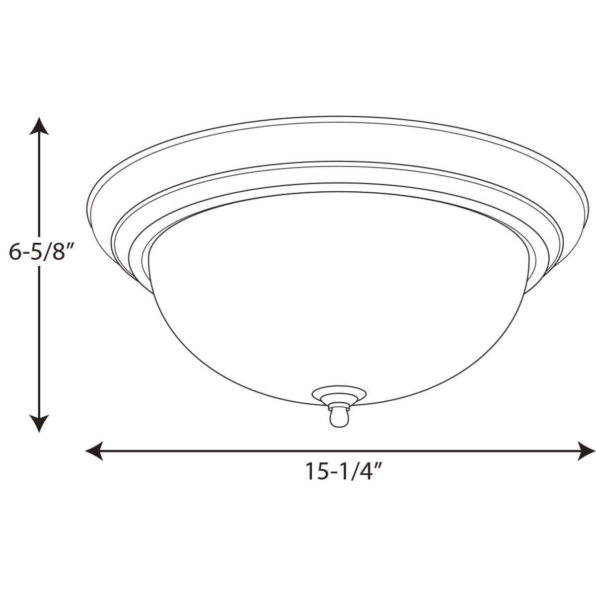 Progress Lighting Three-Light Dome Glass Close-to-Ceiling Fixture 15-1/4in Alloy Steel White Model P3926-30