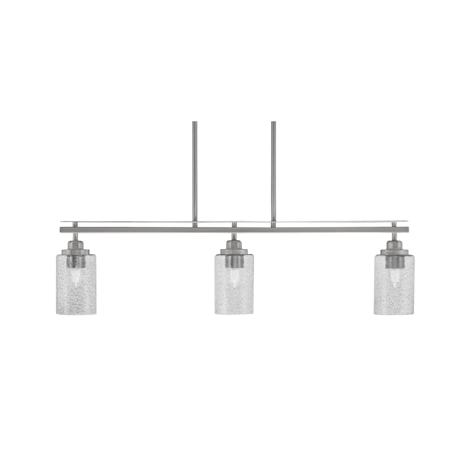 Toltec Lighting Odyssey 3 Light Island Light, Brushed Nickel Finish, Smoke Bubble Glass