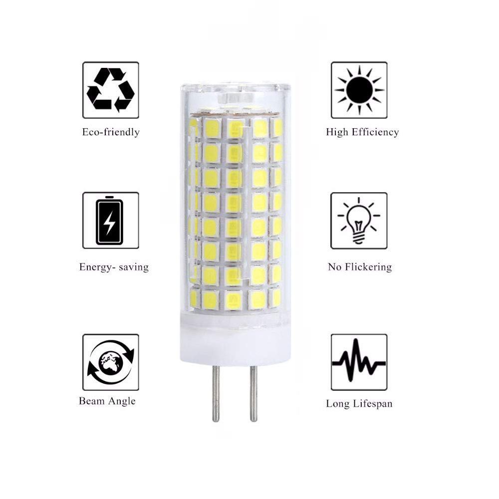 Lxcom Lighting Gy6.35 Led Bulb 10W Dimmable Corn Light Bulb (4 Pack)- 2835 Smd 102 Leds 90W Equal Daylight White 6000K G6.35/Gy6