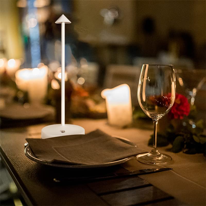 Eypid Cordless Rechargeable Table Lamp - Dimmable Touch Bar Night Light, Minimalist Design, White