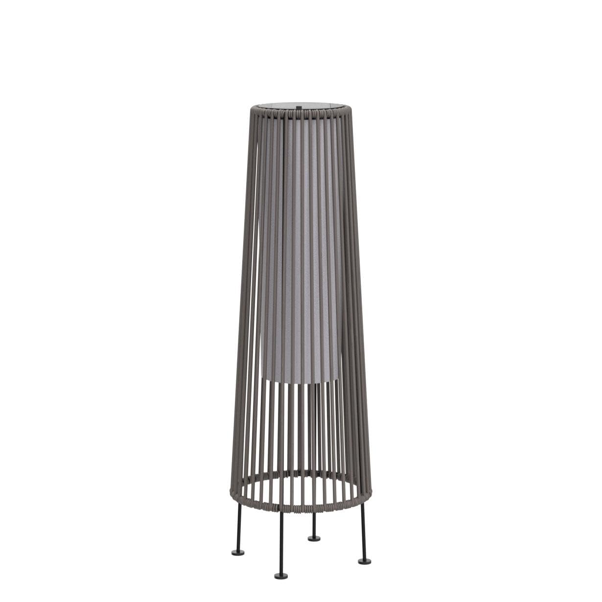 Grand patio Solar Floor Lamp 2-Pack, Waterproof Wicker Outdoor Light, Gray
