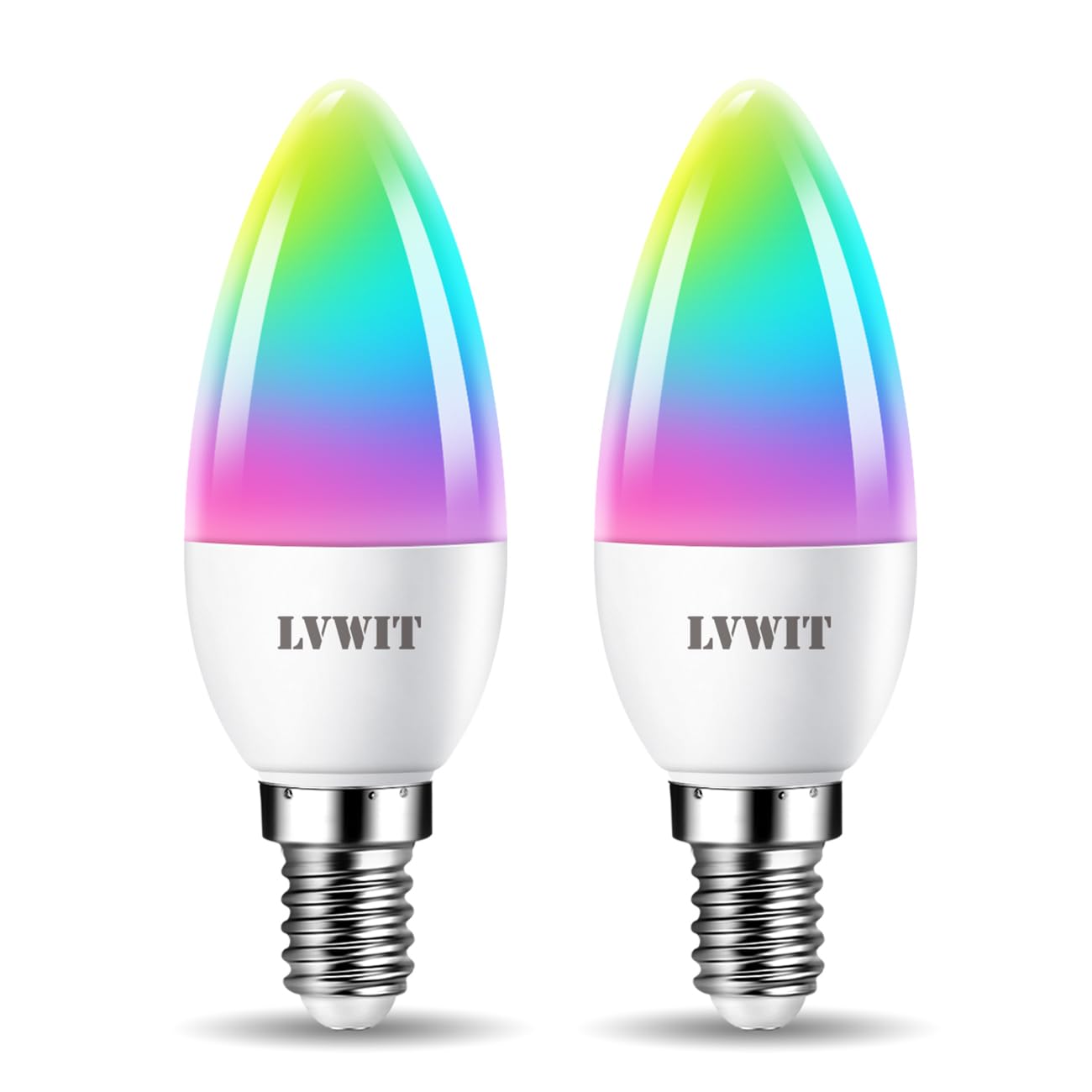 Lvwit Smart Light Bulb, B11 Smart Candelabra Led Bulb, E12 Base Wifi Chandelier Light Bulb, Color Changing, Dimmable, Work With 