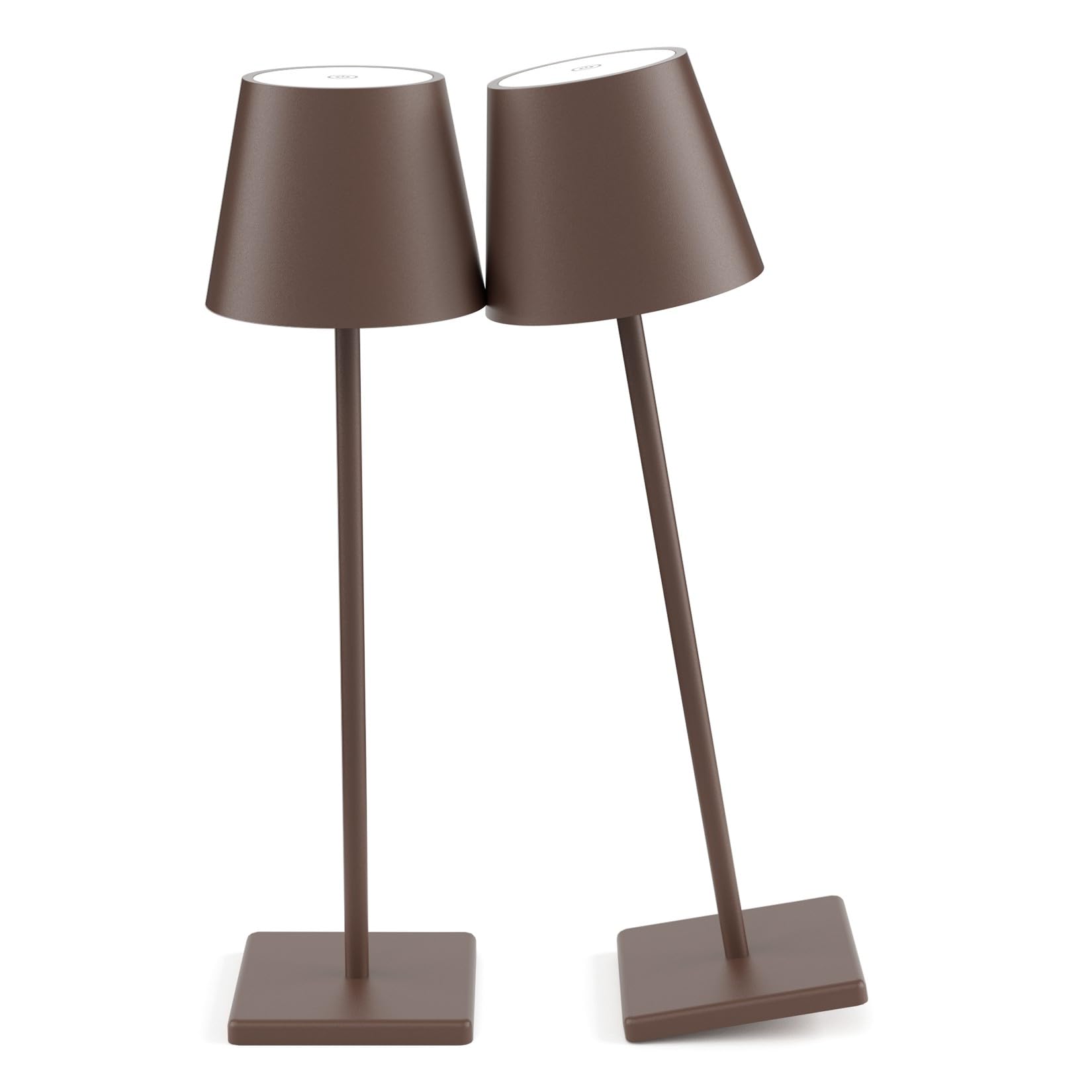 Aoceley LED Cordless Table Lamp, Rechargeable 5500mAh, Stepless Dimming, 2-Pack, Rust Red, Model HT-010