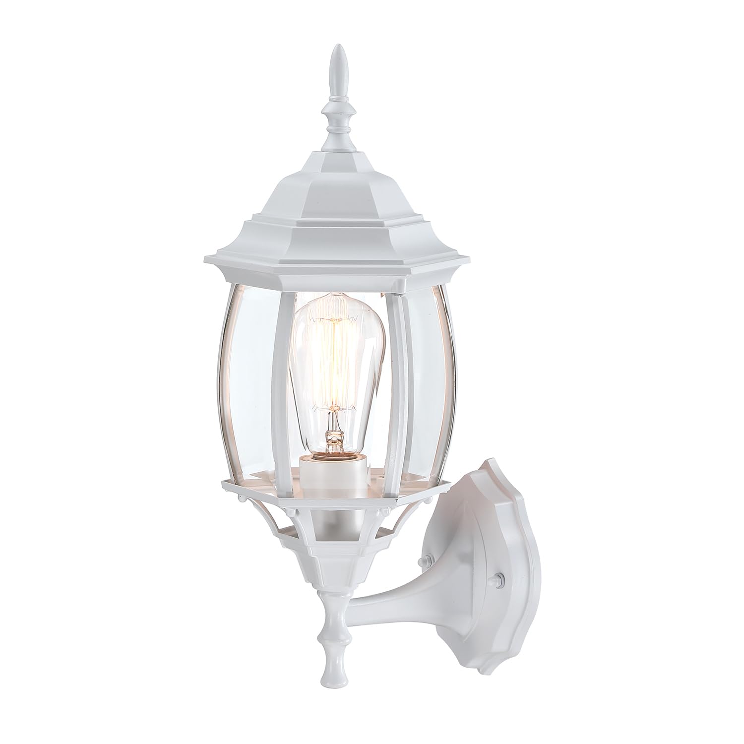 Faymart Lighting 16.8 Inch White Outdoor Wall Light  Outside Porch Sconce White Outdoor Light Fixture For House Front Door Wall Lantern With Vintage Design  Garage Balcony  E26