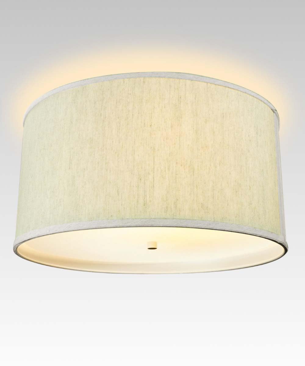 Moderne Flush Mount Conversion Kit 14 w Textured Oatmeal Hardback Drum Lampshade