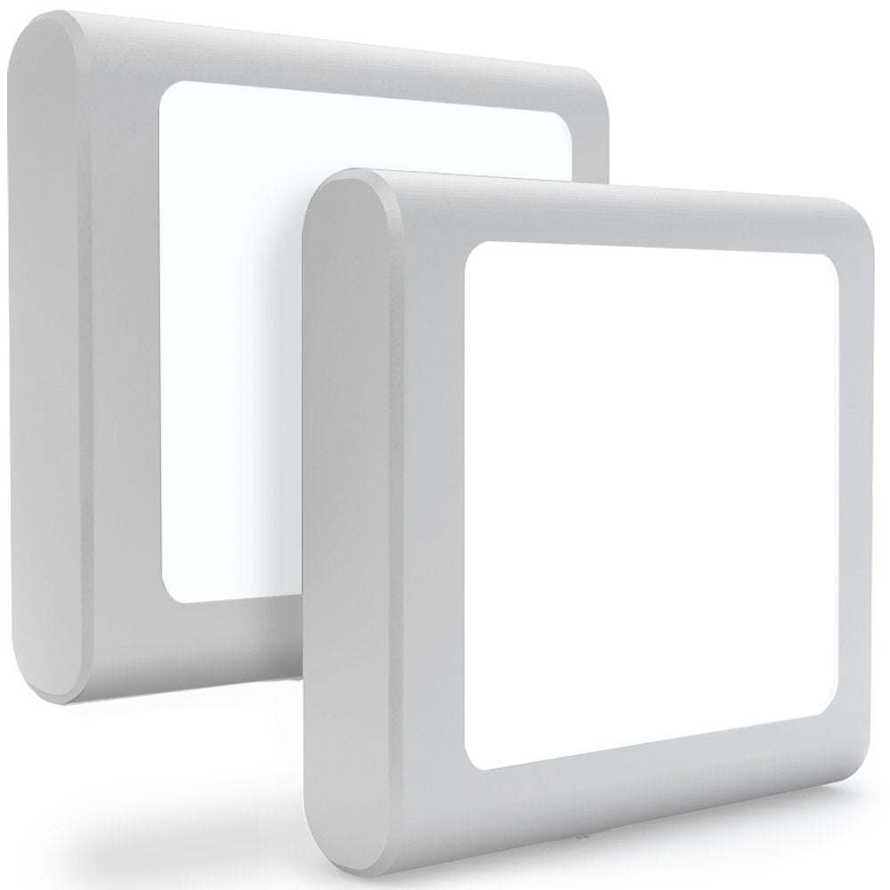 MAZ-TEK Plug-in LED Night Light, Auto Dusk to Dawn Sensor, Adjustable Brightness, Cool White, 2 Pack