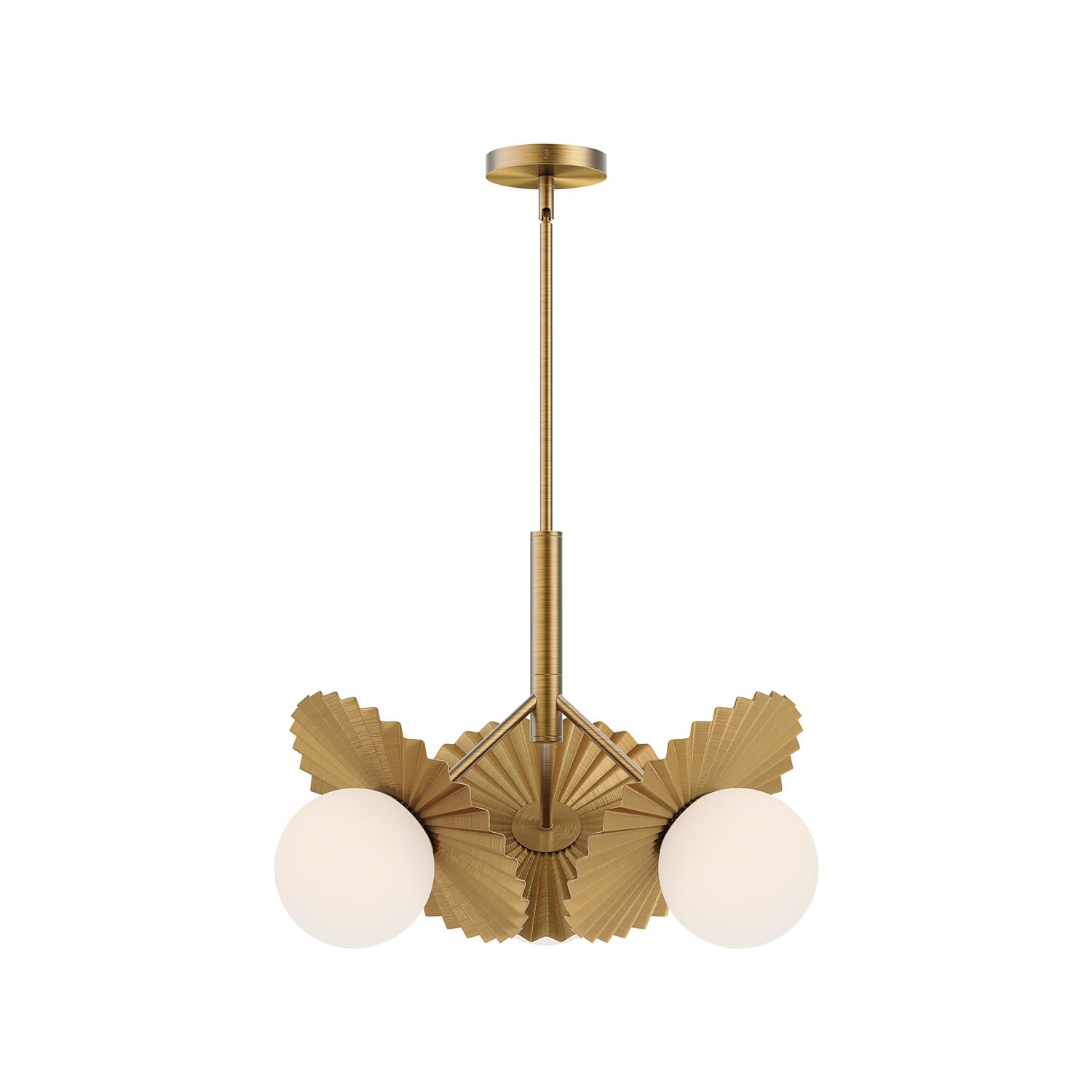 Plume - 3 Light Chandelier-15.75 Inches Tall and 22 Inches Wide-Brushed Gold Finish