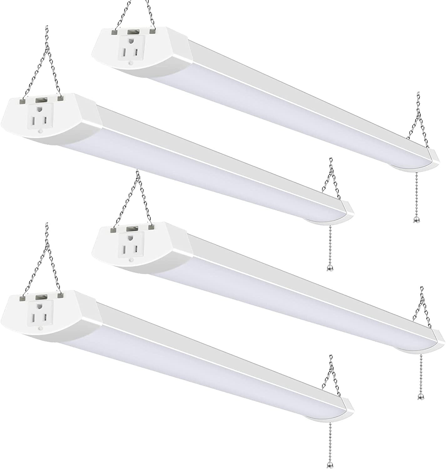 hykolity LED Shop Light 4FT 120W Linkable 13000lm 5000K White Plastic Model HBSP-ZC120W-50K 4 Pack