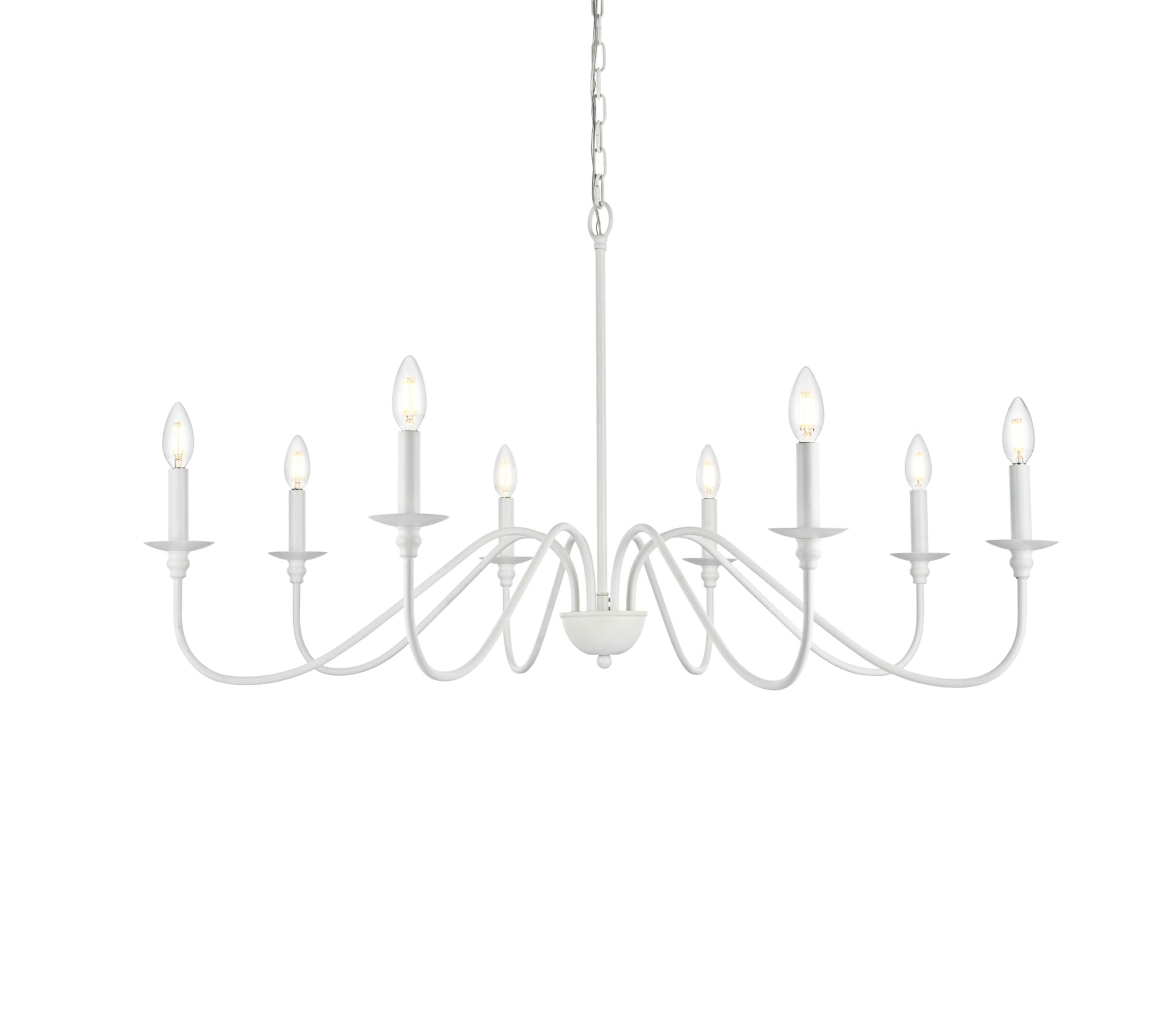 Living District Rohan 8-Light Mid-Century Metal Pendant in Matte Black