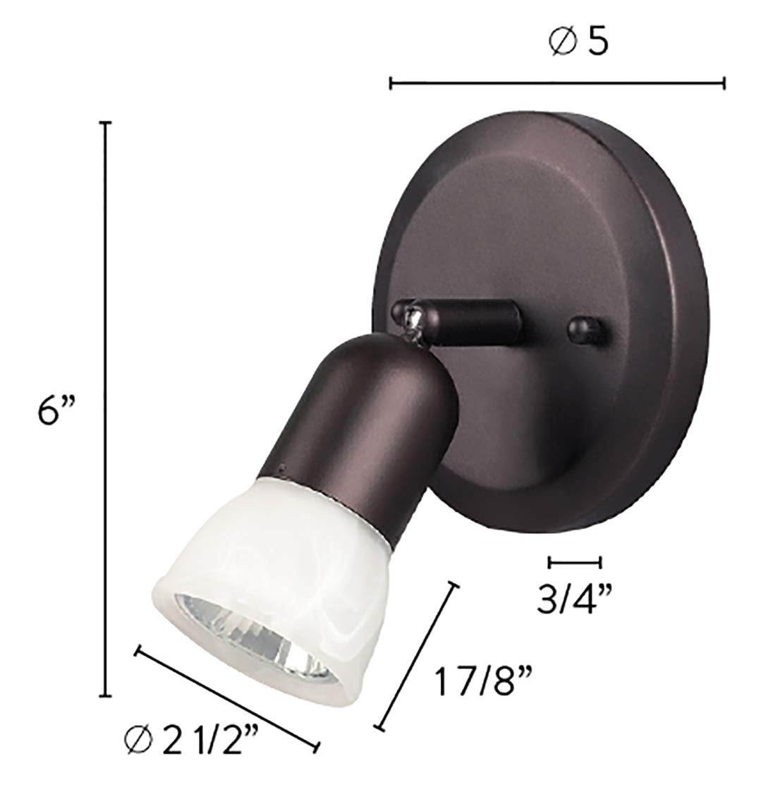 Canarm James 1 Bulb Ceiling/Wall Light, Metal, Oil Rubbed Bronze, Model ICW356A01ORB10