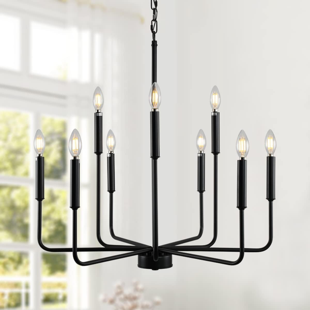 Gifarich Black Chandeliers For Dining Room Light Fixture Over Table (Gold, 12 - Lights)