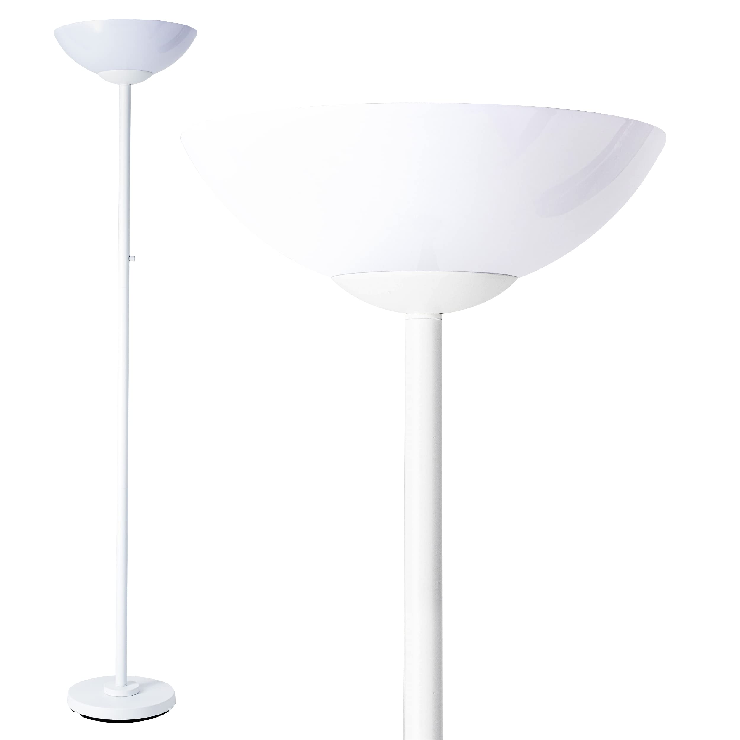 Superlamp Super Bright Floor Lamp 8000 Lumen Dimmable, Modern Design, Alloy Steel, White, Model 6028