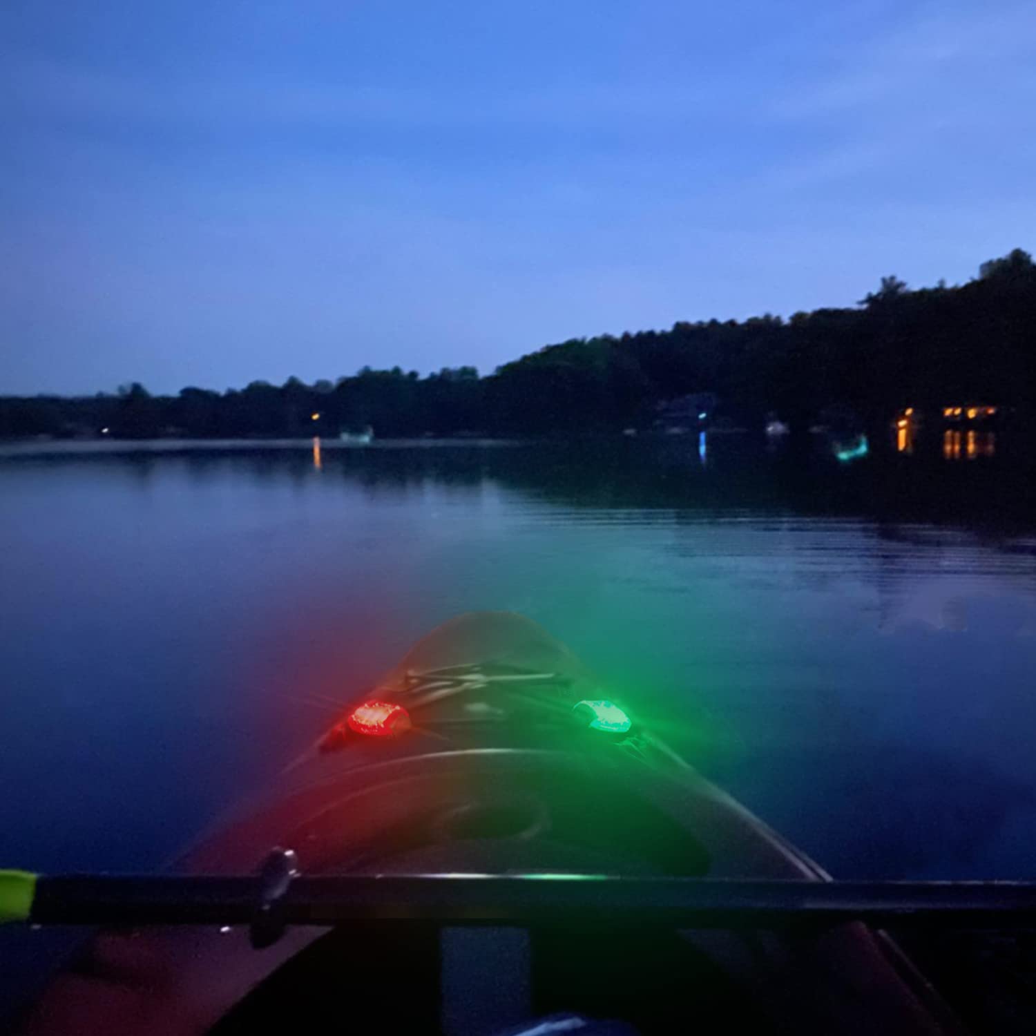 Amzonly 4-Pack Kayak Navigation Lights, IPX8 Waterproof, Battery Operated, Green/Red, Model A212-LED-2, for Canoe, Paddle Board, Jetski