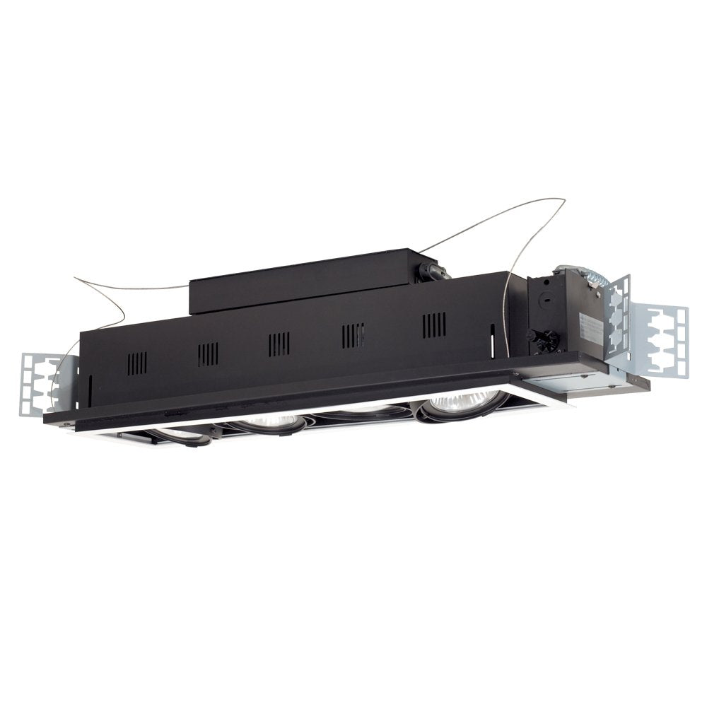 Jesco Lighting MGP30-4SB Directional Lighting, 4-Light PAR30, Metal, 120V, 75W, Silver Trim/Black Gimbal/Black Interior