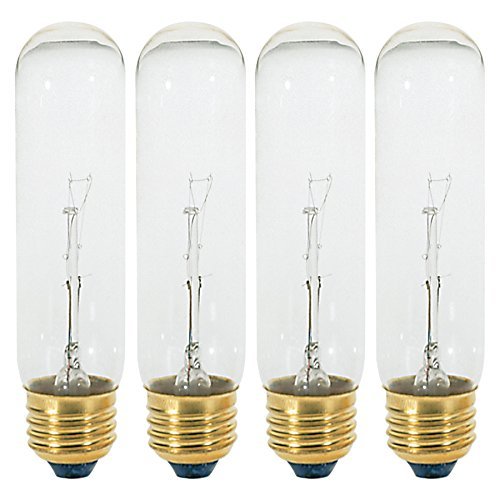 Kor T10/120V -Tubular - 120V - Medium (E26) Base - Incandescent Light Bulb (Clear, 25 Watt-4 Pack)