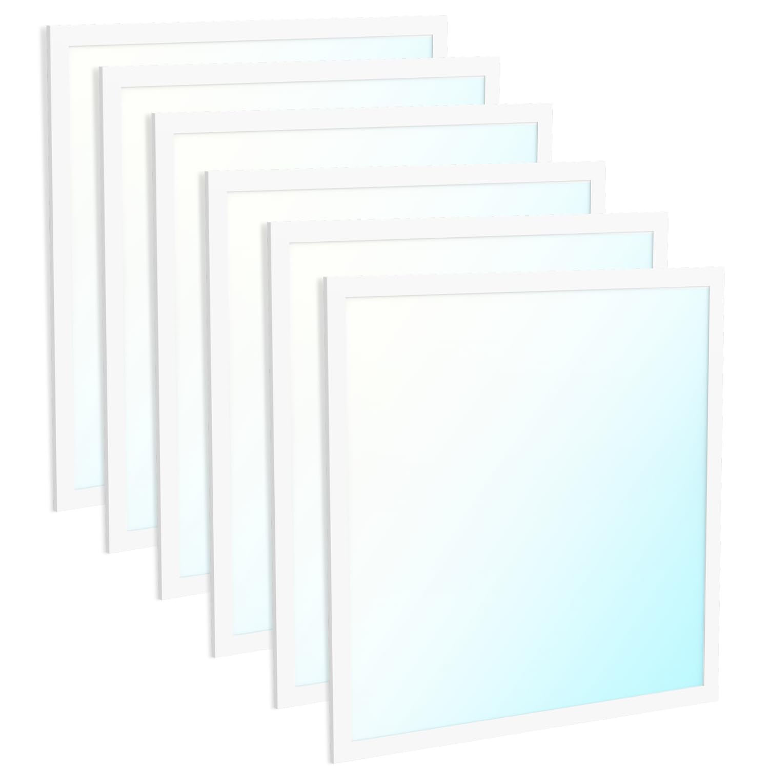 Sunco 6 Pack 2X2 Led Flat Panel Light Dual Selectable Cct 4000K/5000K/6000K & Selectable Wattage 30W/35W/40W, 5200 Lumens, Dimma