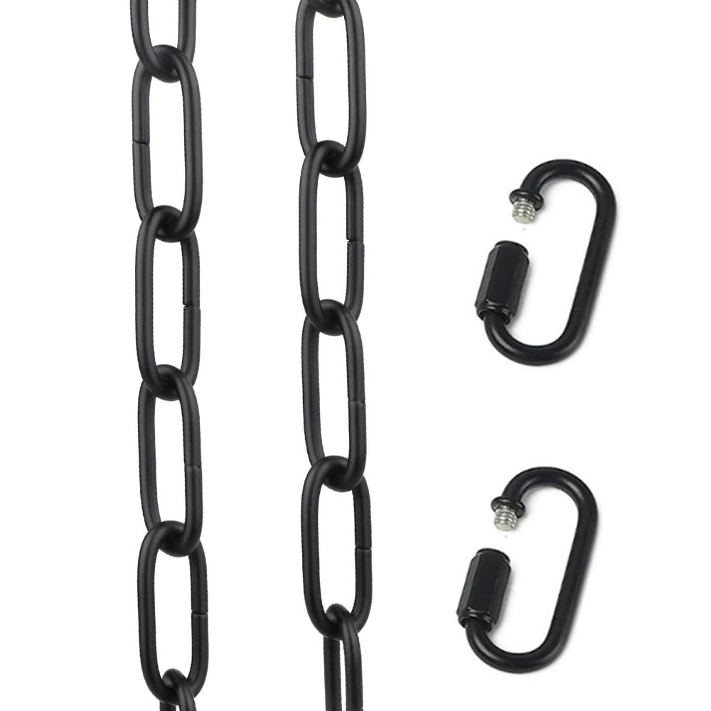 WOERFU 6ft Black Pendant Light Fixture, Metal Chain-Hung Design, Max 50lbs, Model WF-CH6FT