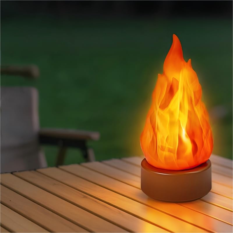 Werncy Rechargeable 3D Flame Light with 3 Modes: Long-Lasting, Flickering, and timed Realistic Flame Effects, Suitable for Indoo