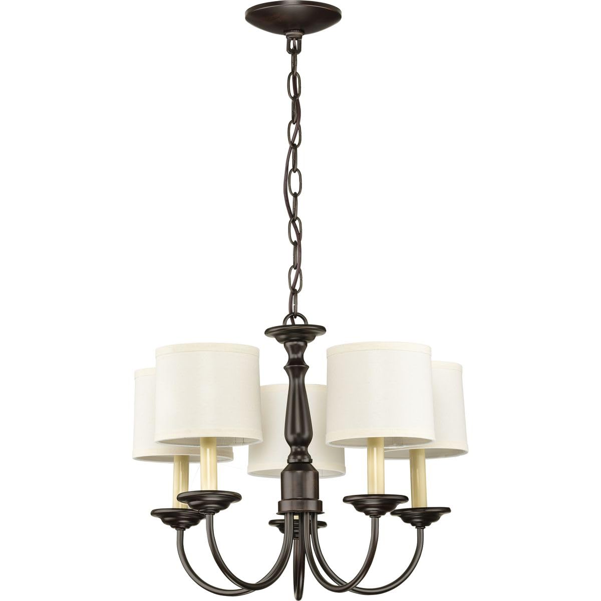 Five-Light Ivory Candles Traditional Chandelier Light Antique Bronze