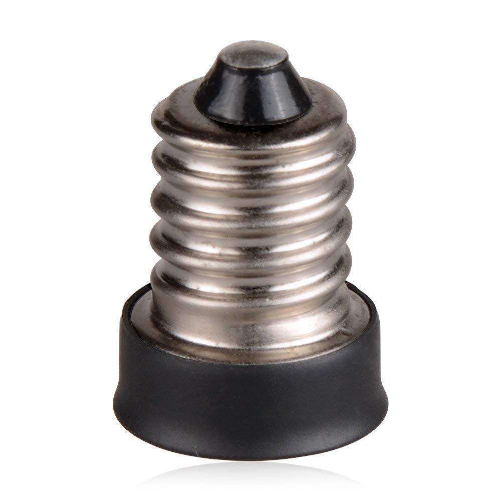 Unknown E14 To E12 Base Led Light Bulb Adapter - Metal Socket Converter, Silver