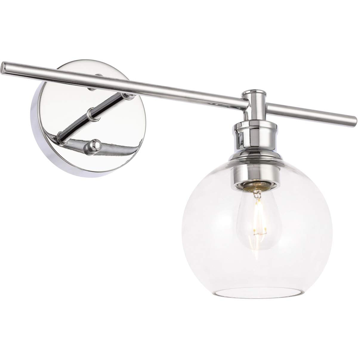 Living District Collier 1 Light Chrome And Clear Glass Right Wall Sconce