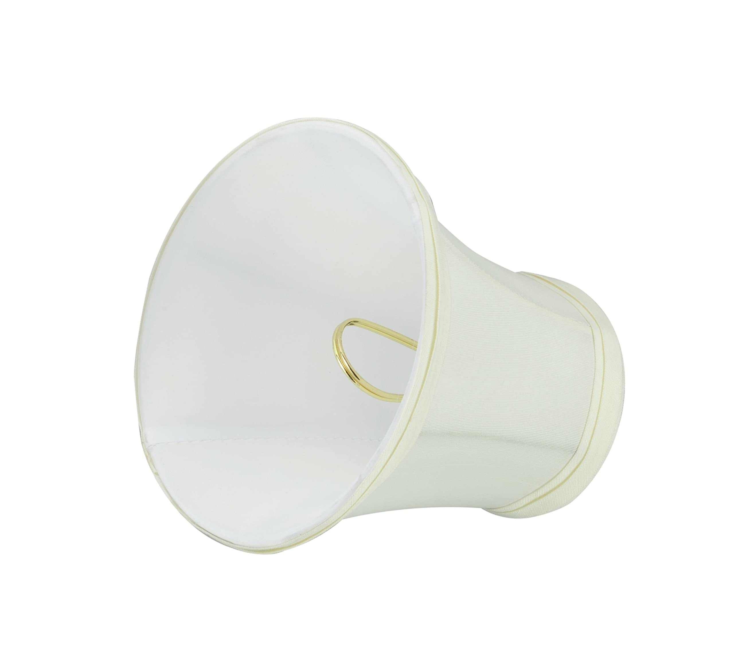Aspen Creative 30035-2A, Bell Clip-On Chandelier Lamp Shade, Off-White, 3&quot; Top X 5&quot; Bottom X 4-1/2&quot; Slant Height, Set Of 2