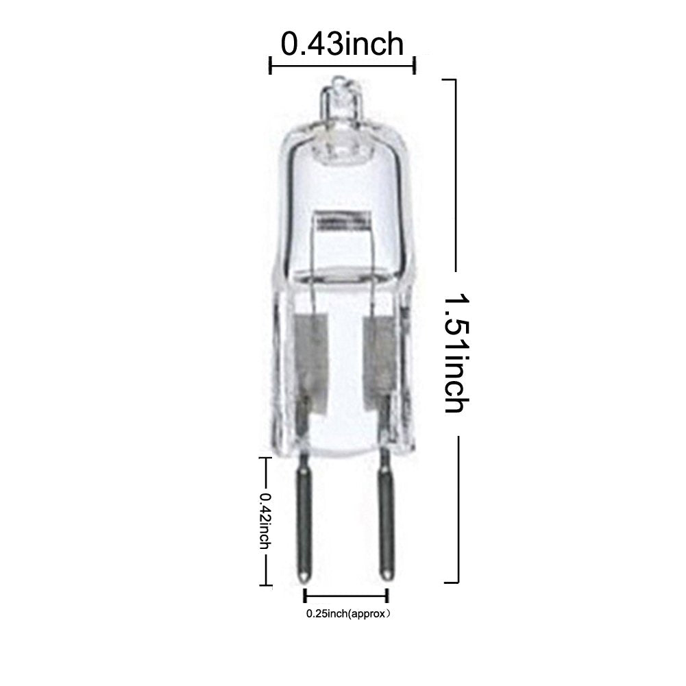 Deezio 12 Volt 20 Watts Gy6.35 Halogen Light Bulb With Glass 2-Pin, 300Lumens, 3000K Bulb Color Temp, 4-Pack (20.00)