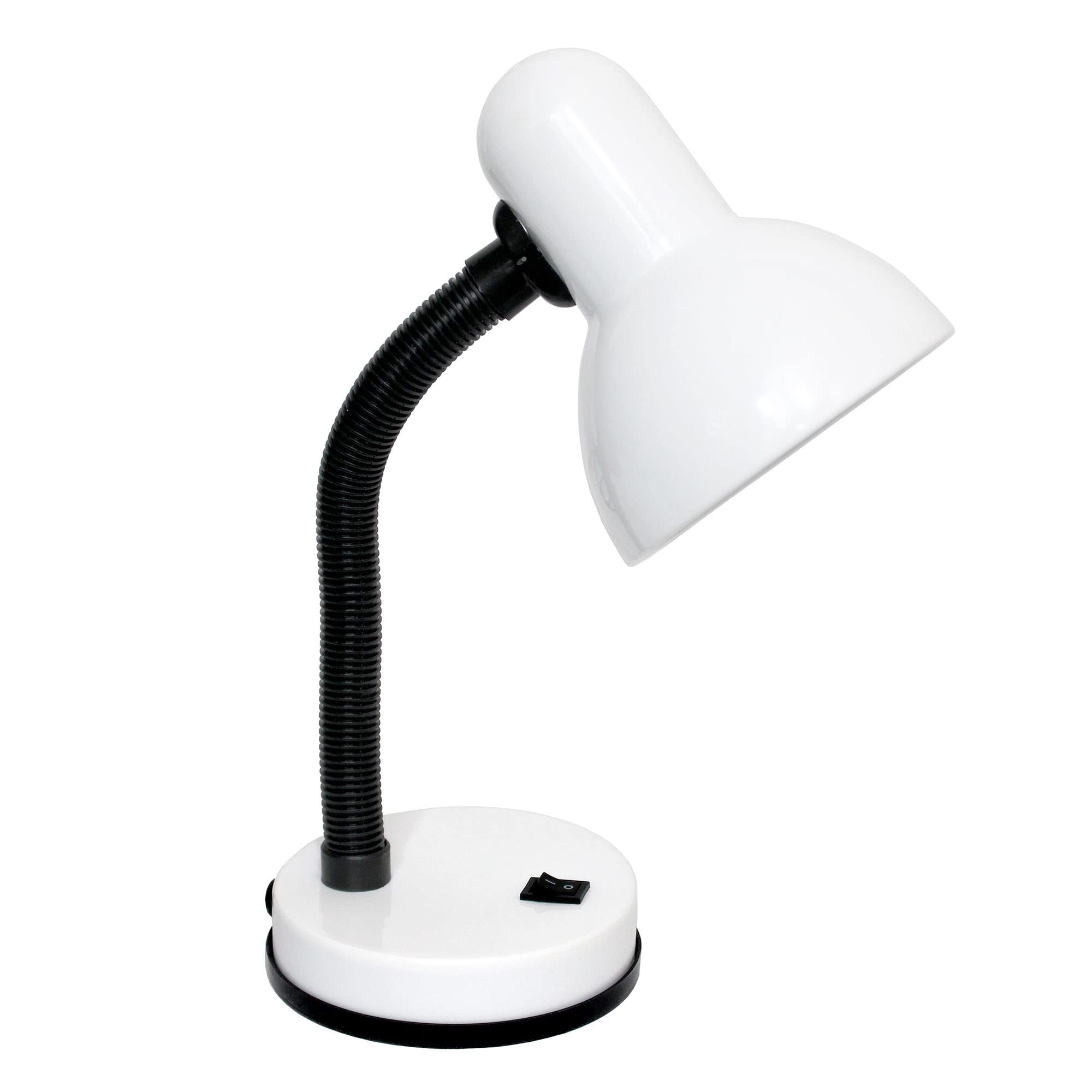 Creekwood Home 14.25&quot; Metal Desk Lamp With Gooseneck & Bowl Shade - White Task Lighting