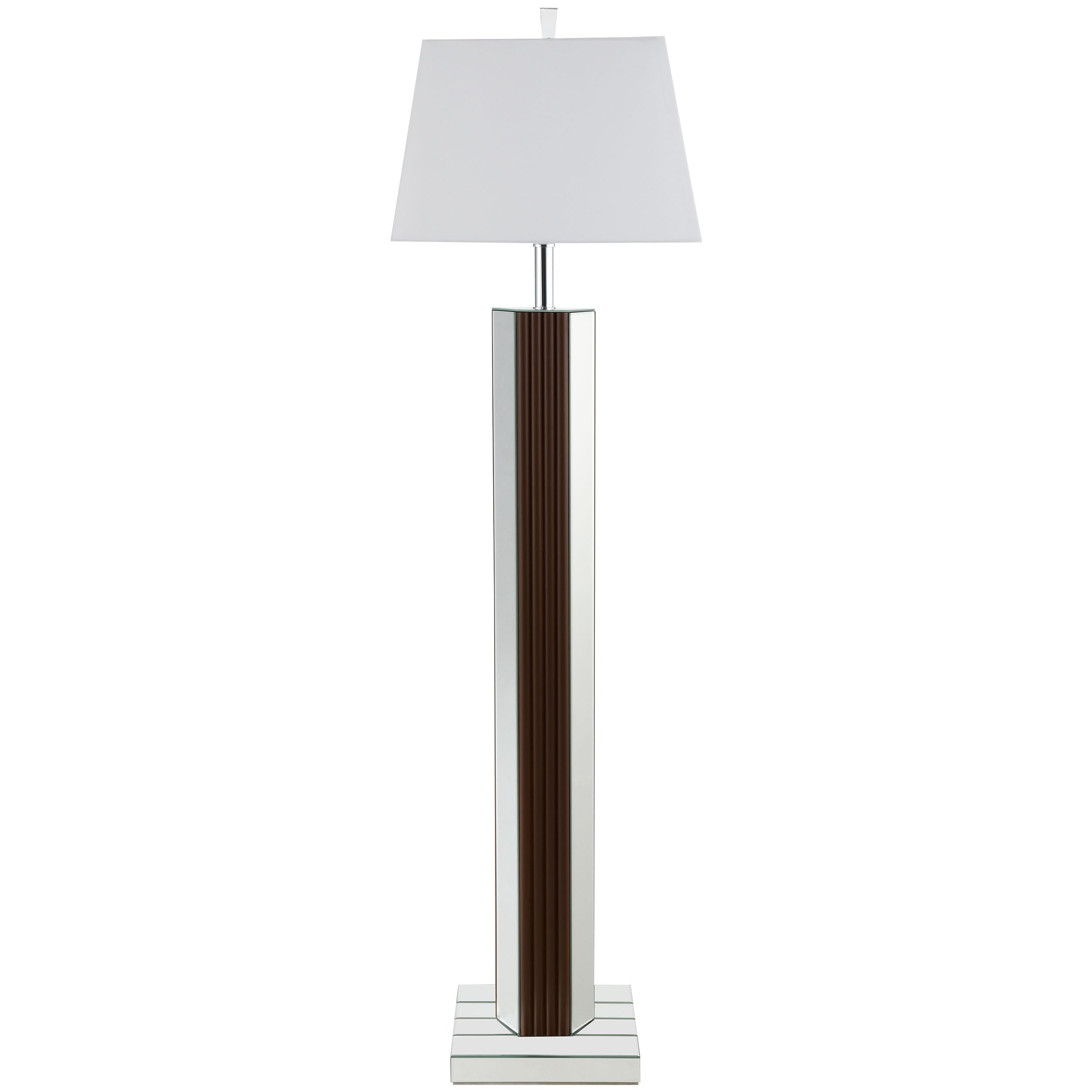 Coaster Home Furnishings Elena 67-Inch Square Tapered Mirrored Floor Lamp Brown
