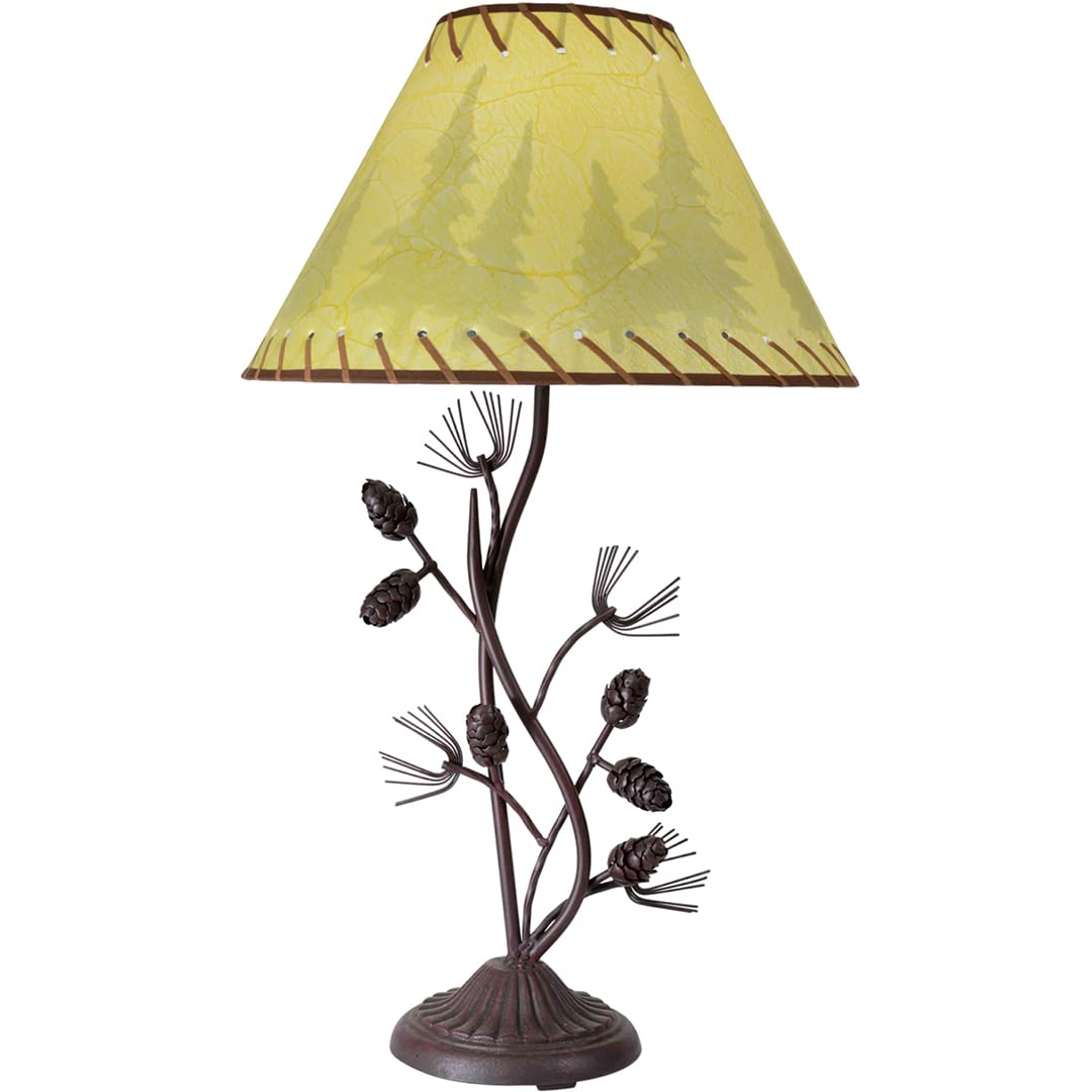 BLACK FOREST DECOR Metal Pinecone Table Lamp - 26.5" Farmhouse Lighting for Living Room, Bedroom, Cabin