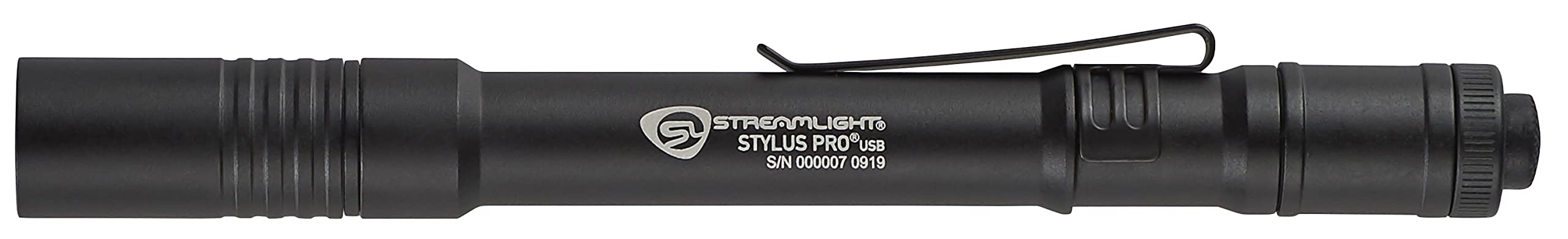 Streamlight 66134 Stylus Pro Usb 350-Lumen Rechargeable Penlight With Usb Cord & Nylon Holster, Black