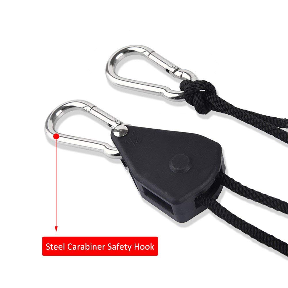TopoGrow Adjustable Rope Hanger for Grow Lights - 192PCS/96 Pairs, 150lb Capacity, Reinforced Nylon, Loose-Proof Design
