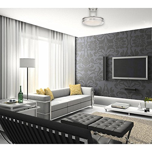 Westinghouse Indoor Semi-Flush Mount Ceiling Fixture, 11.88in Dimmable LED, Brushed Nickel Finish, White Acrylic Shade, Model 6400900