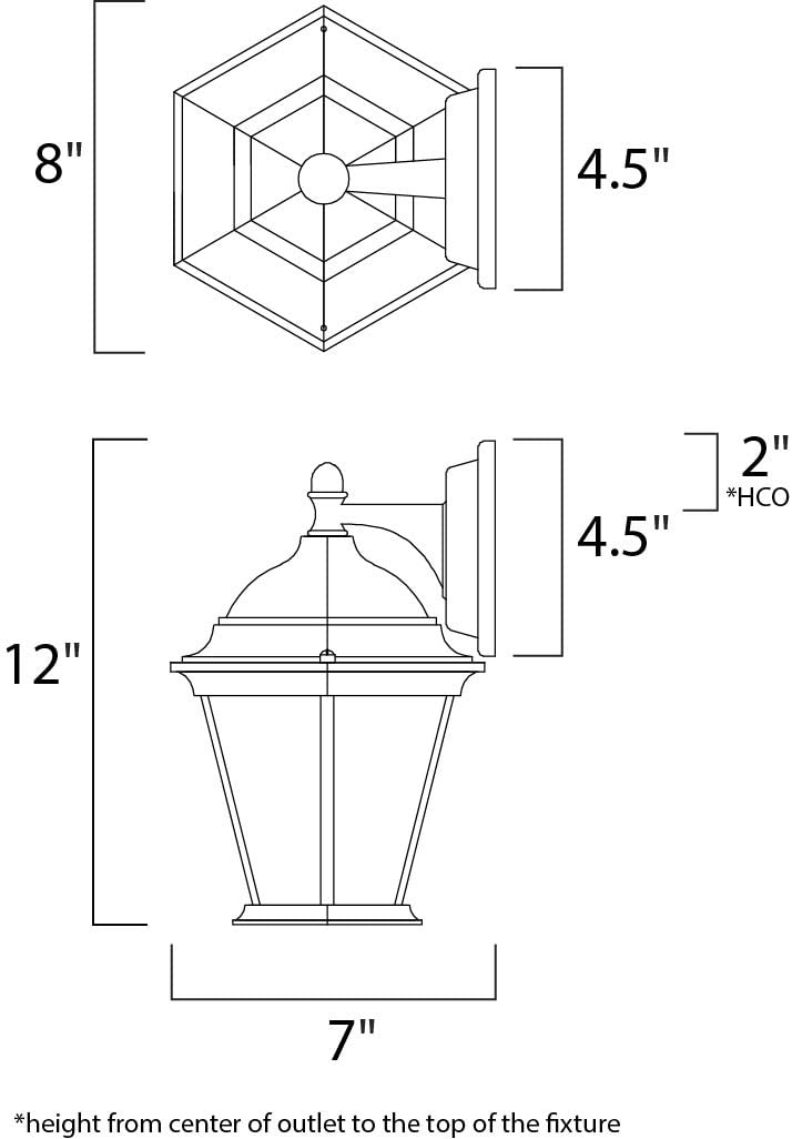 Maxim Cast-One Outdoor Wall Mount Light, Black, 8in Wide x 12in High, Aluminum, Model 1024BK